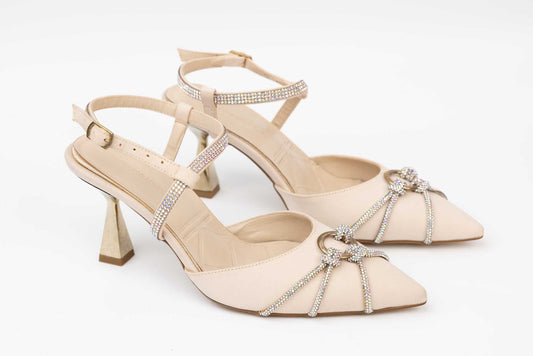 Women's shoes eco premium leather cut-out LONDON 209-17 Beige