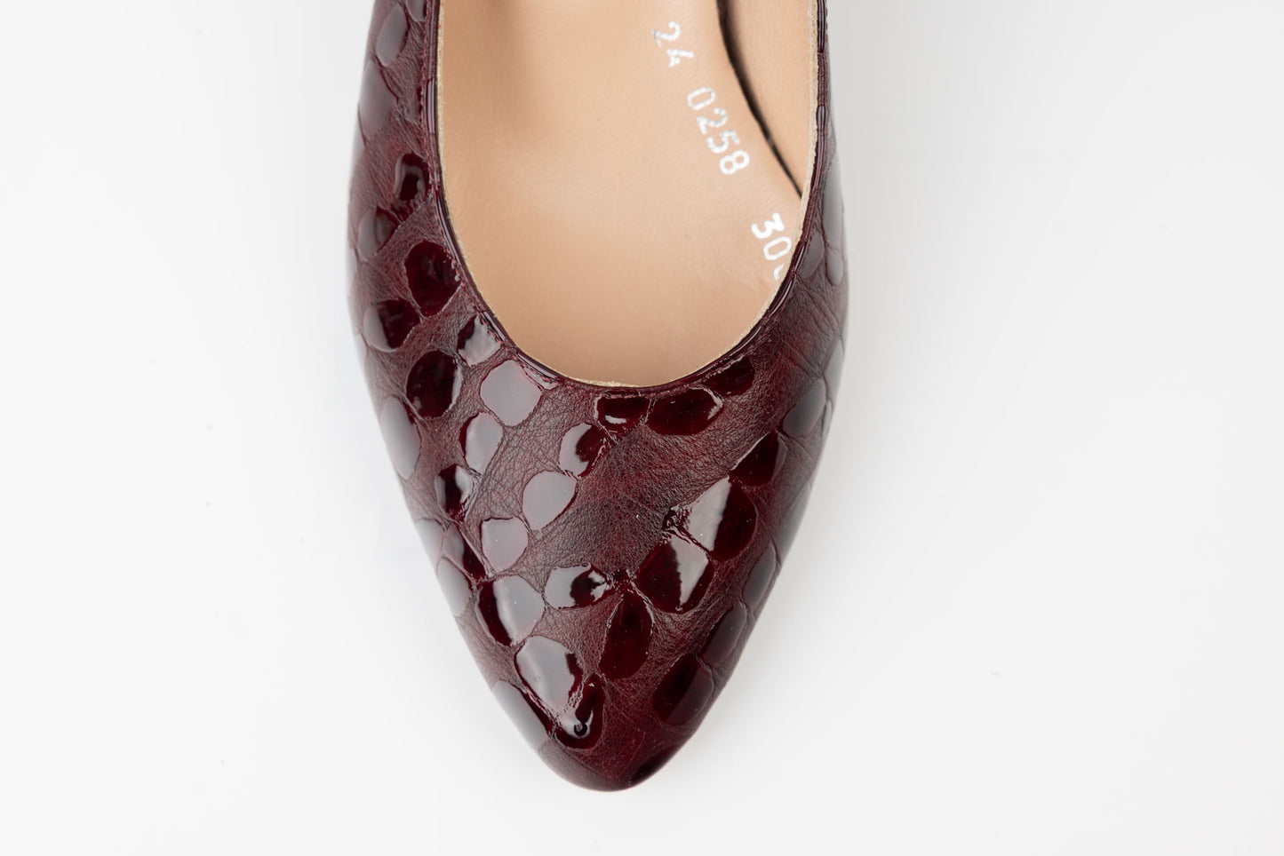 Women's genuine leather shoes LSD 0258 Bordo Croco