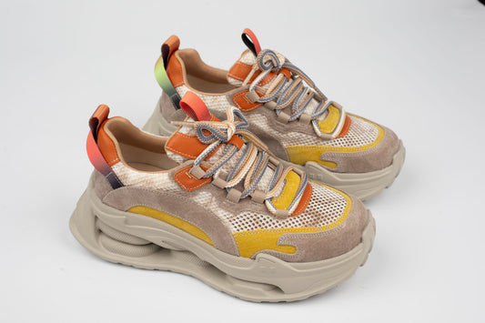 Adidași damă piele naturală FRANCO GERARDO 36868 Galben