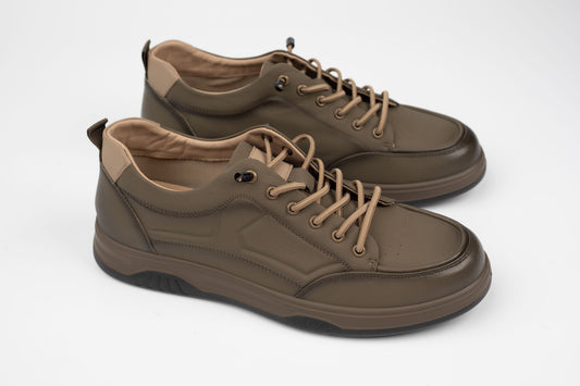 Pantofi barbati casual piele naturală MELS 21032 KHAKI