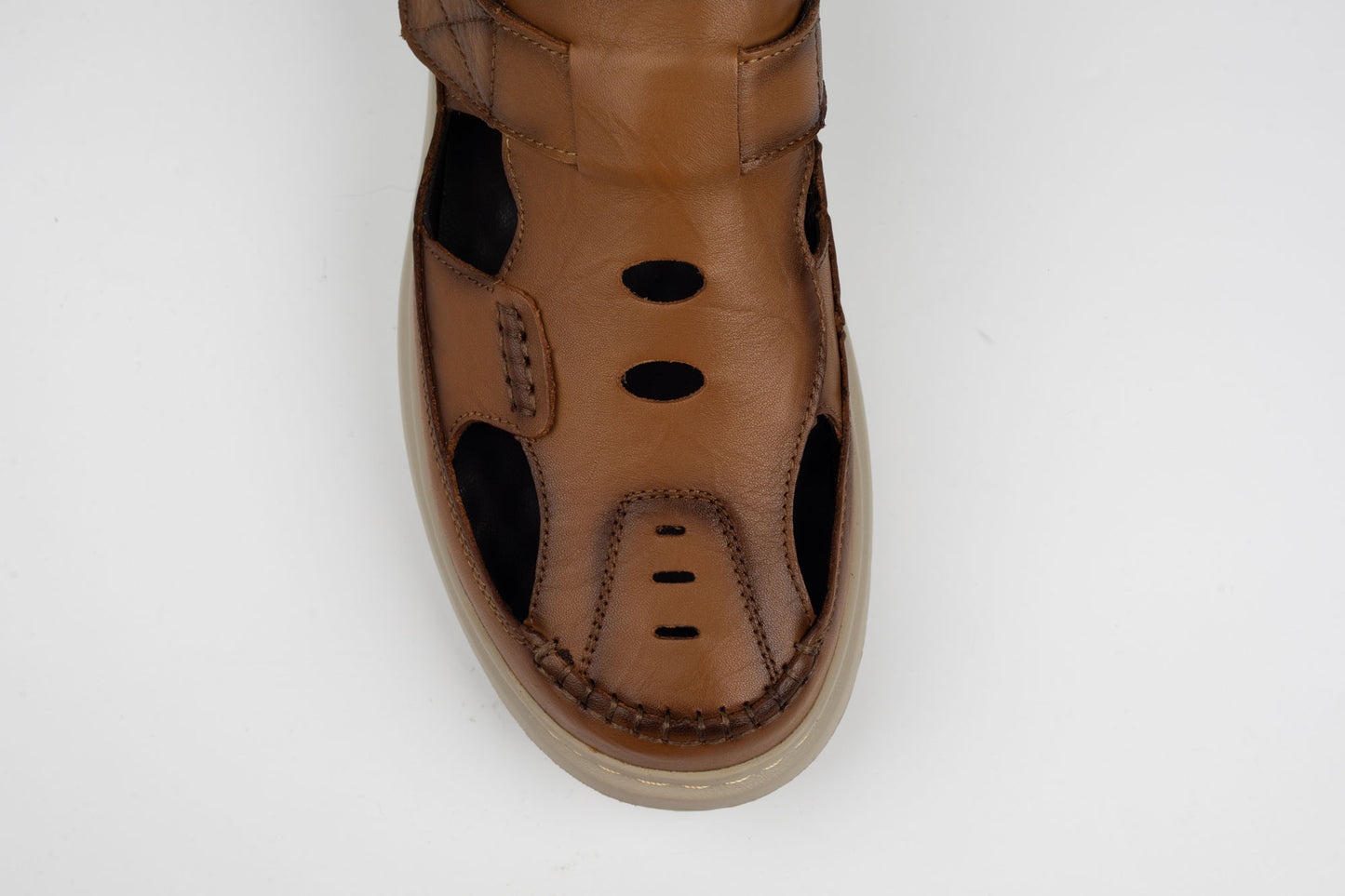 Pantofi barbati perforați din piele naturală MELS 99616 MARO