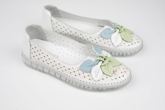 Pantofi damă piele naturală BIOFLEX 603 Alb