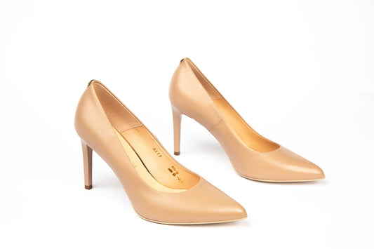 Elegant women's shoes made of natural leather SALA 9111 nude