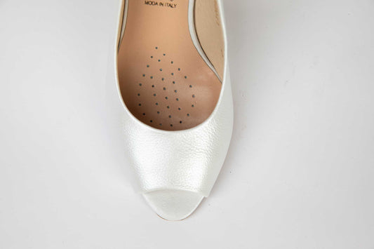 SALA 20011 white genuine leather bridal sandals