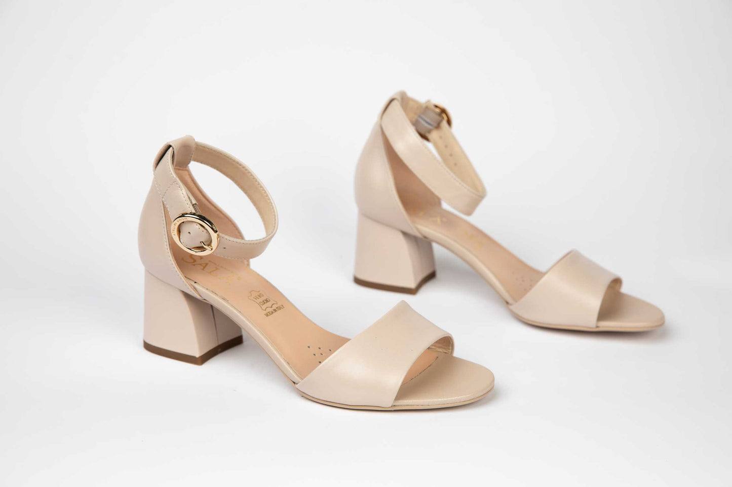 Elegant women's sandals made of genuine leather SALA 9973 beige