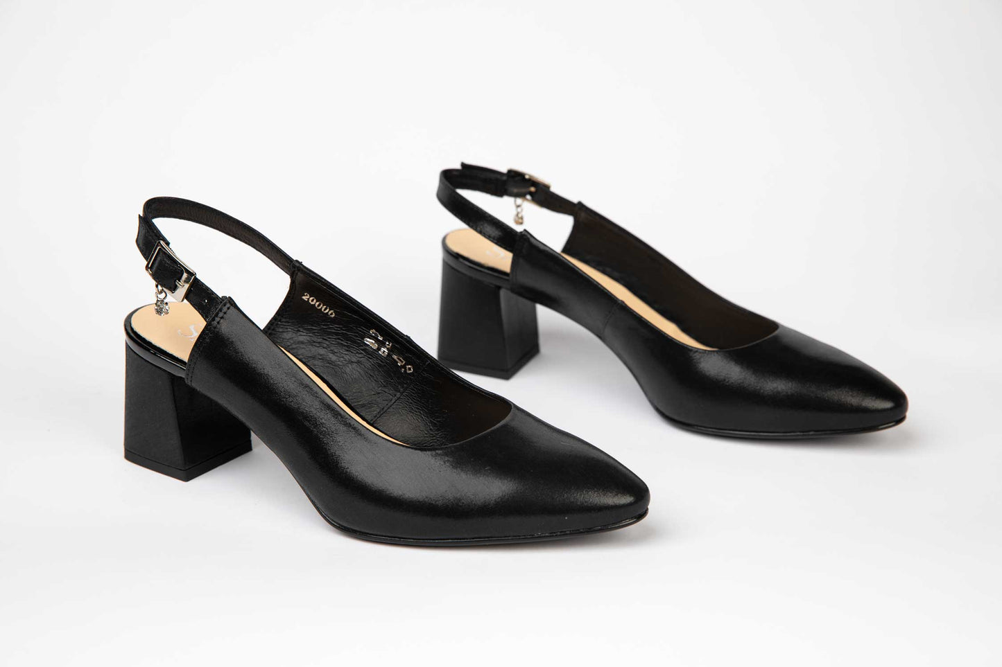 Pantofi dama decupati eleganti din piele naturala SALA 20006 negru sidef