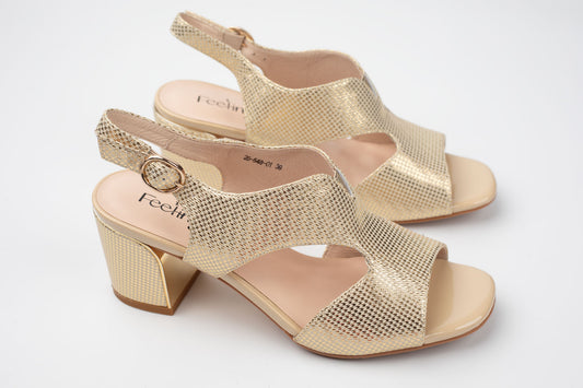 Sandale damă piele naturală FEELING 26-548 Auriu