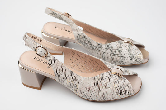 Sandale damă piele naturală FEELING 26-536 Cafe