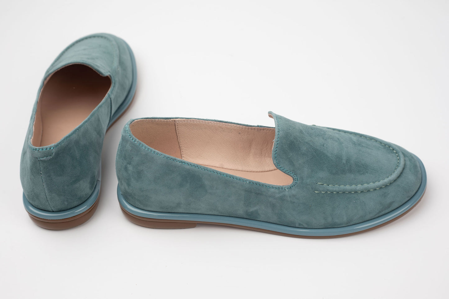 Pantofi piele naturală întoarsă FEELING 6521 Blue Vel