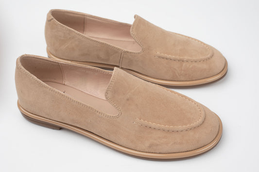 Pantofi piele naturală întoarsă FEELING 6521 Bej Vel
