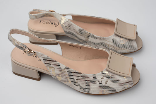 Sandale damă piele naturală FEELING 26-581 Bej