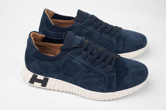 Pantofi bărbați piele naturală întoarsă FRANCO GERARDO 25892 Blue Vel