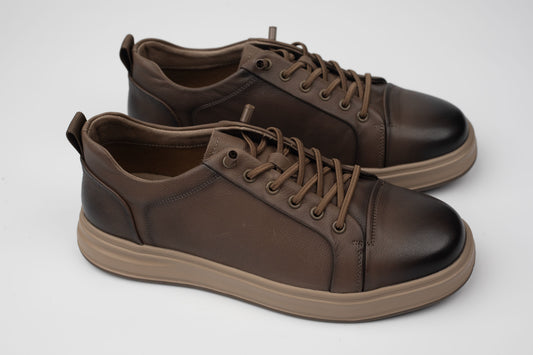 Pantofi din piele naturala MELS SPORT 27019 KHAKI