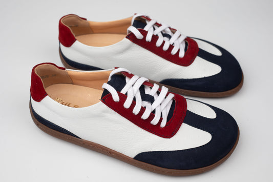 Pantofi damă piele naturală PULSO ( barefoot) 1572 Alb blue R