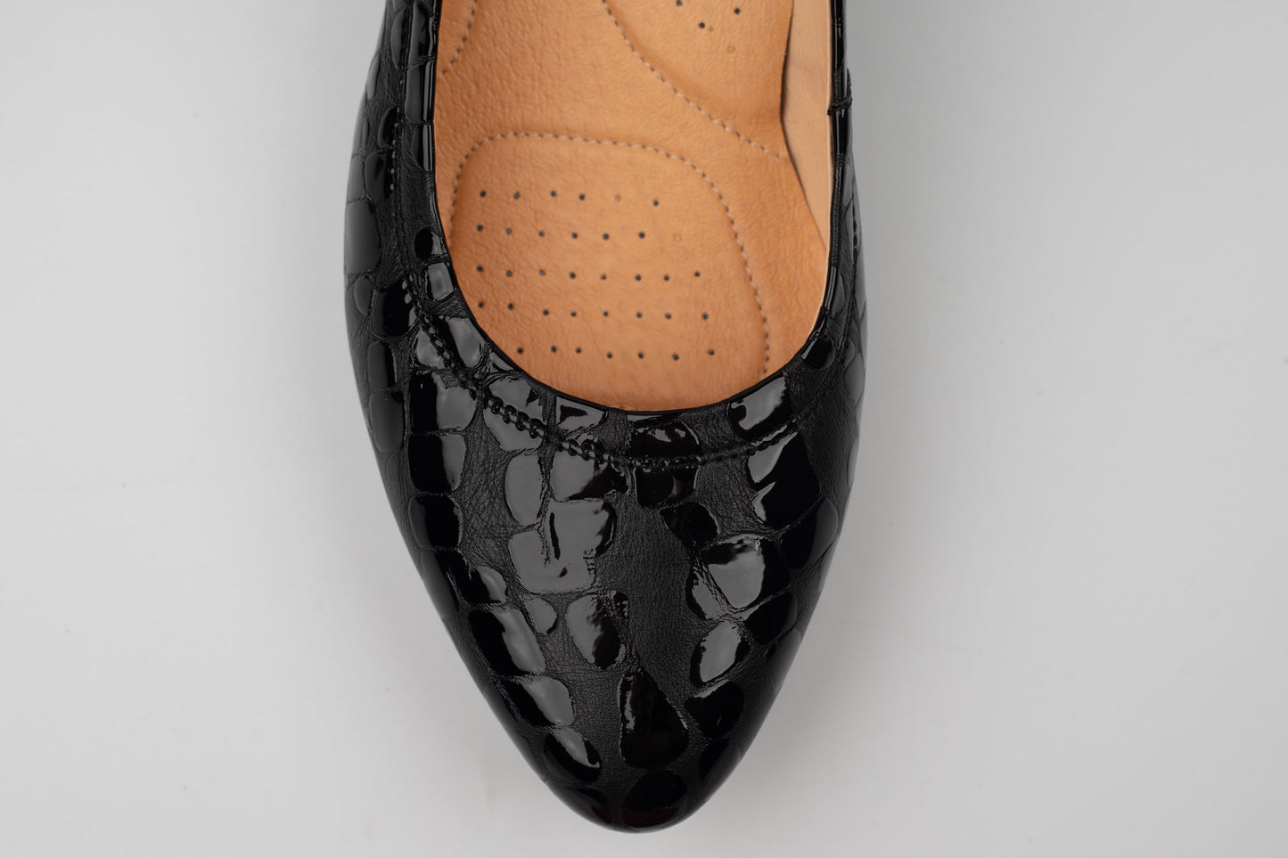 Pantofi damă piele naturală lac croco 1578 N L croco