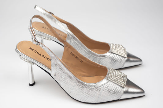 Pantofi damă piele naturală BETINA 3679 Argintiu