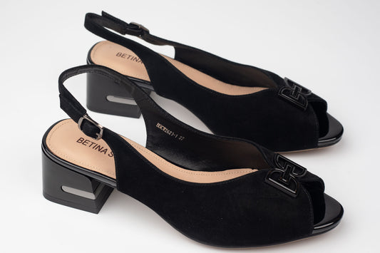 Sandale damă piele naturală întoarsă BETINA 2621-1 N vel