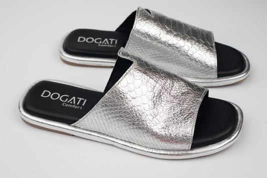 Slapi damă piele naturală DOGATI 25027 Argintiu (36-42)
