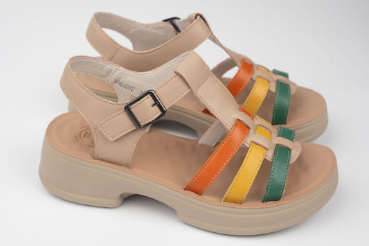 Sandale damă piele naturală FORMAZIONE 246609 Crem color