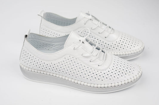 Pantofi damă piele naturală 023-116 Alb (7000 Johan)
