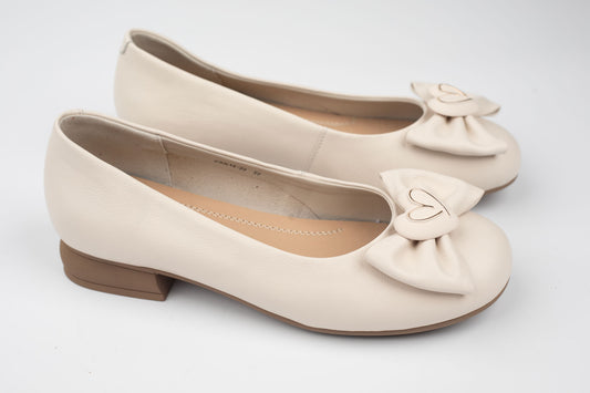 Pantofi dama XXL piele naturală BETINA 250614 Crem (38-41)