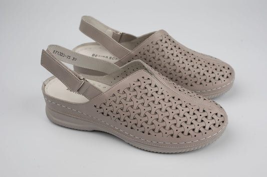 Saboți damă piele naturală BETINA 71305 Taupe