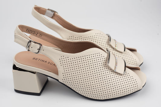 Sandale damă piele naturală BETINA 60500 Crem (36-41)
