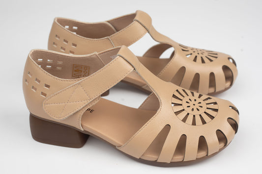Pantofi damă piele naturală BETINA 88007 Khaki