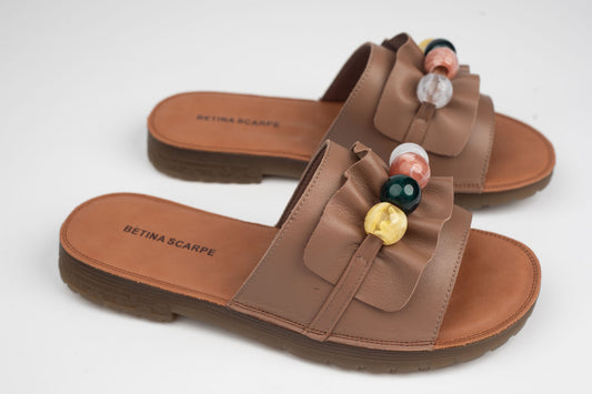 Șlapi damă piele naturală BETINA 9391 Apricot