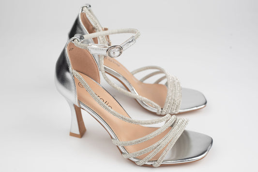 Sandale damă piele eco premium CAROL 31 Argintiu