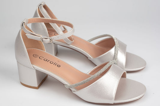 Sandale damă piele eco premium CAROL 038 Argintiu