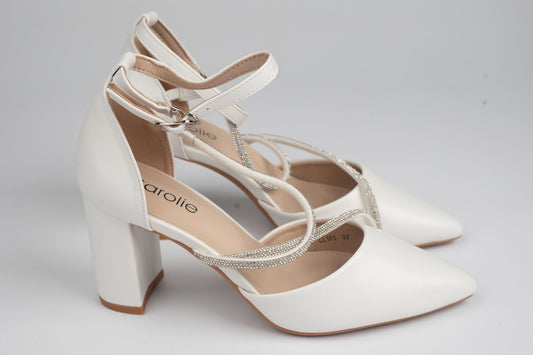 Pantofi damă piele ECO premium CAROL 101 Alb