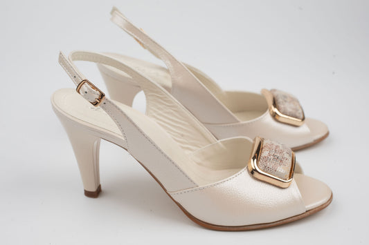 Sandale damă piele naturală NIST 693 Crem