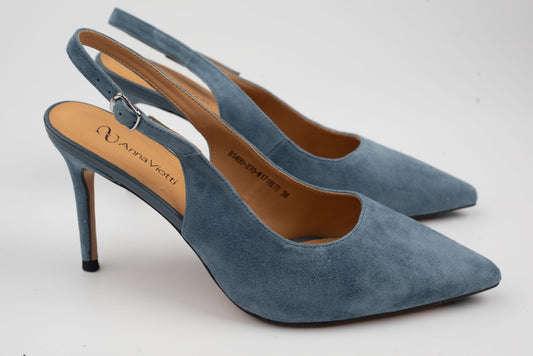 Pantofi damă piele naturală întoarsă ANNA V 149-270 Blue