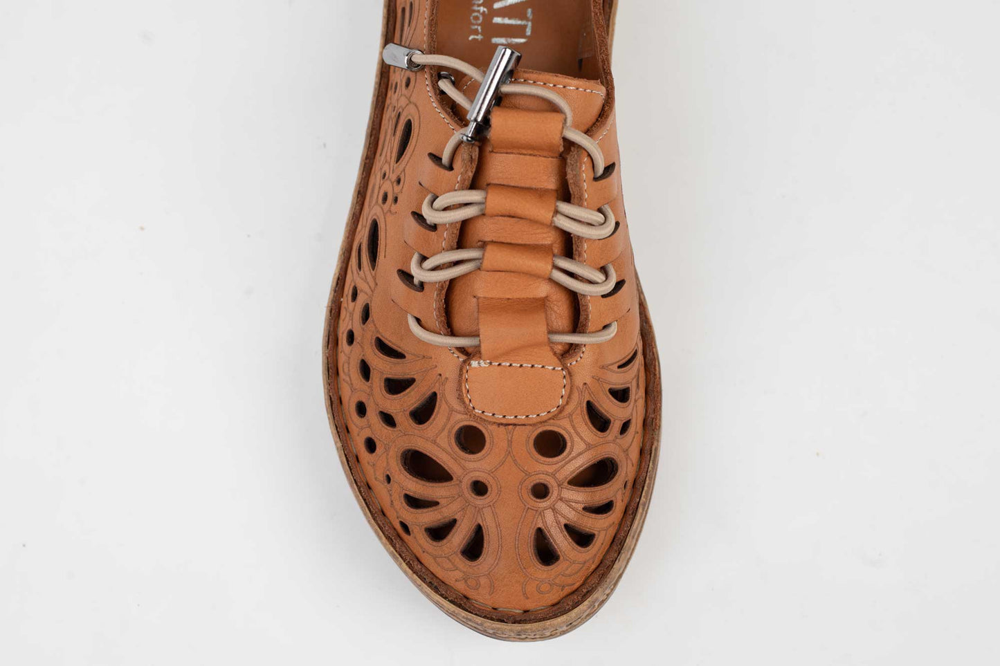 Perforated natural leather shoes DOGATI 7154 Taba
