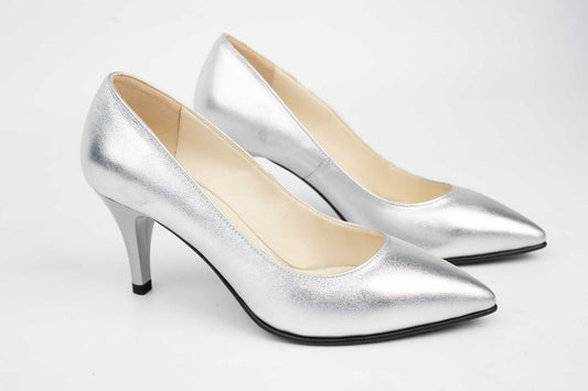Women's genuine leather shoes NINA OCHINNI 631 Silver