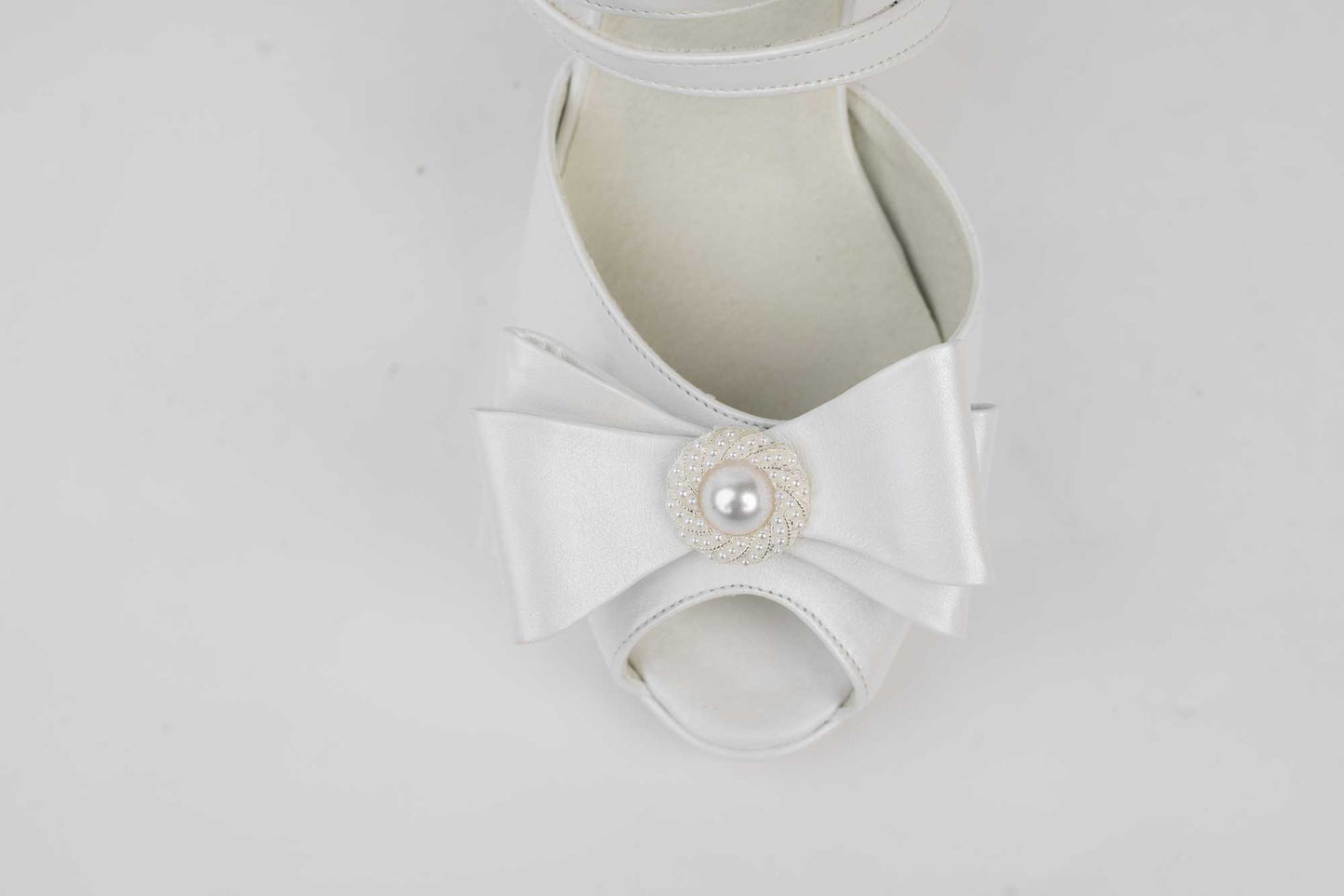 Sandale mireasa piele naturala ANTONIO 1954 Alb accesorizat perle