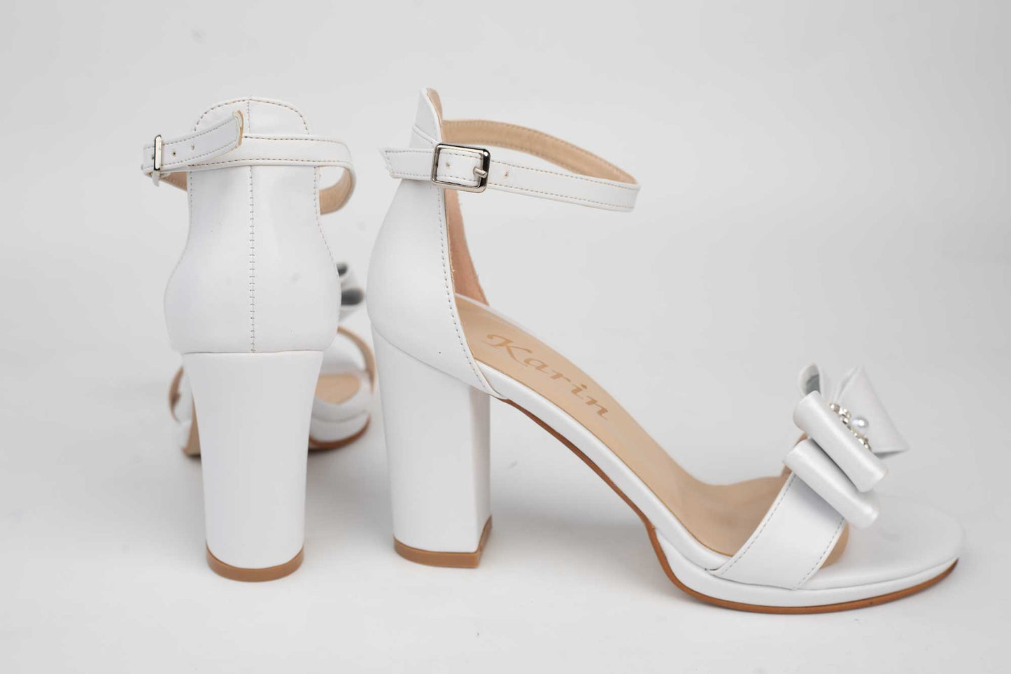 Sandale mireasa piele eco KARIN 6298 Alb box accesoriu