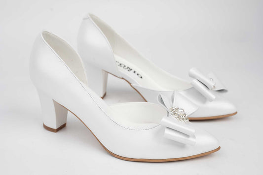 ANTONIO 2462 white pearl bridal shoes, genuine leather, accessory