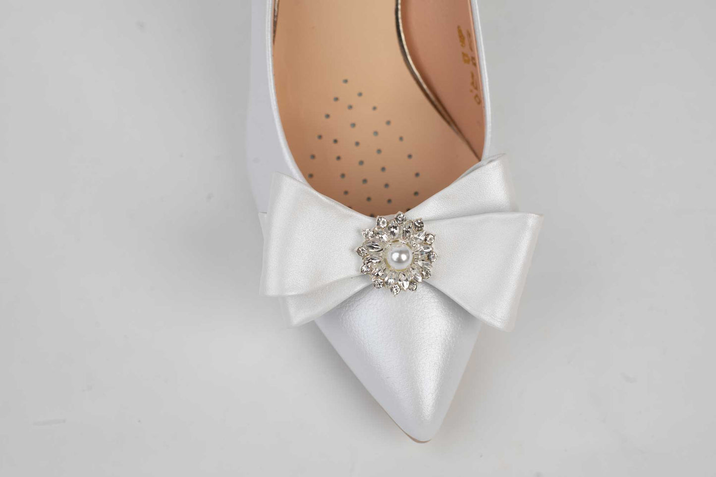 Pantofi mireasa piele naturala SALA 1816 Alb accesoriu