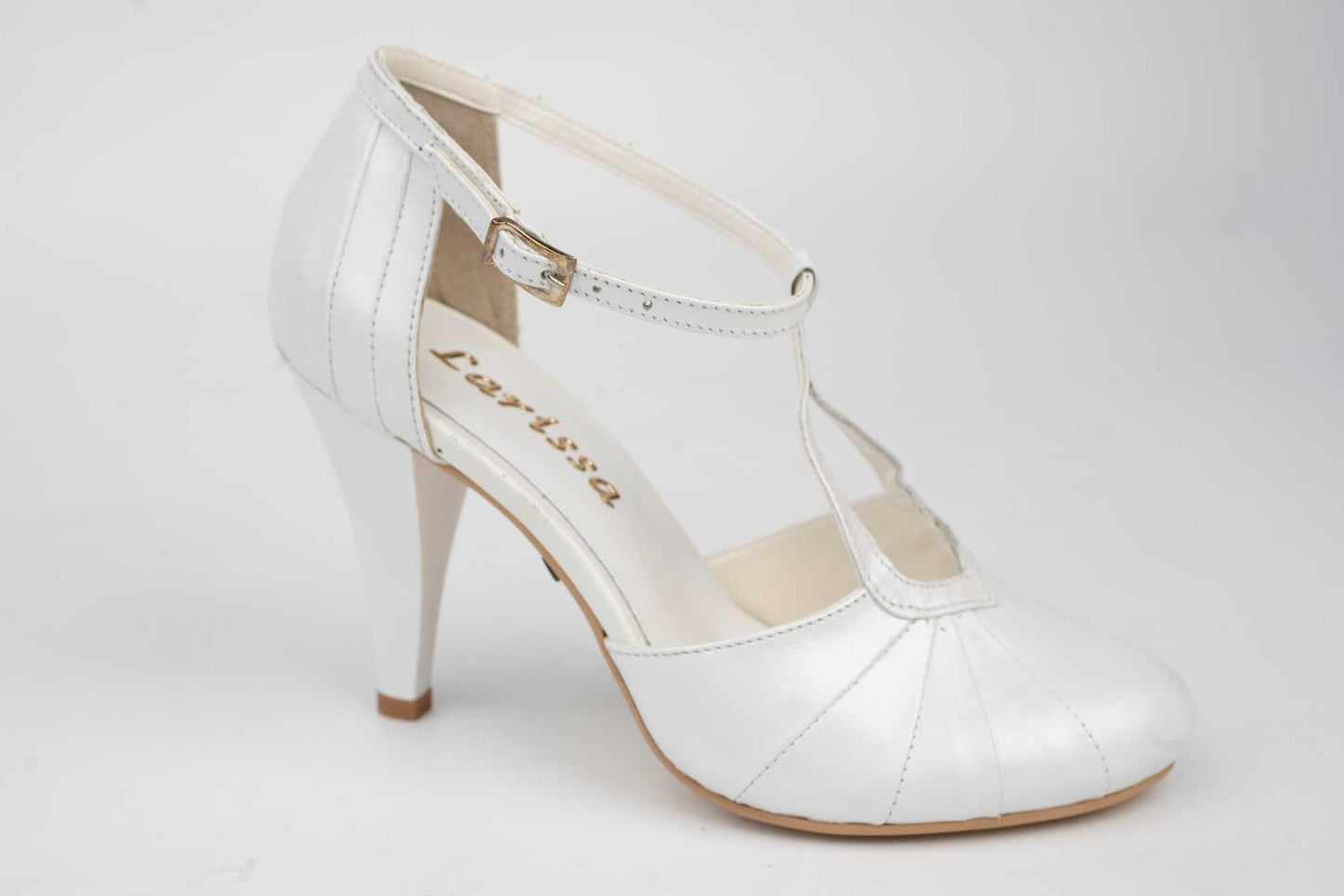 Pantofi mireasa piele naturala LARISA Coco 1 Alb perlat