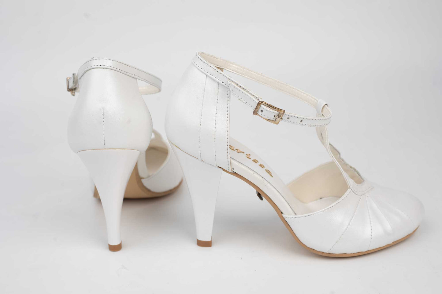 Pantofi mireasa piele naturala LARISA Coco 1 Alb perlat