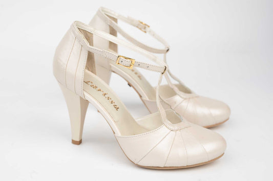 Women's genuine leather shoes LARISA Coco 1 Pearl beige
