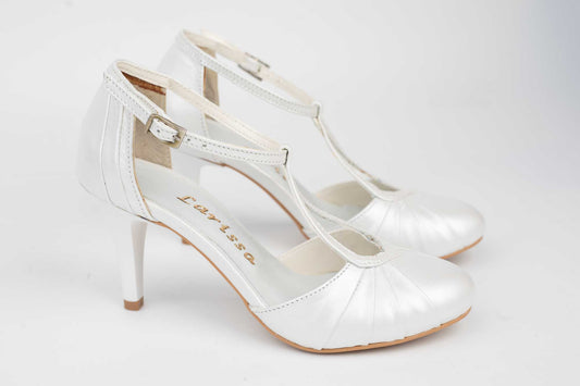 Women's genuine leather shoes LARISA Coco 2 Cream pearl