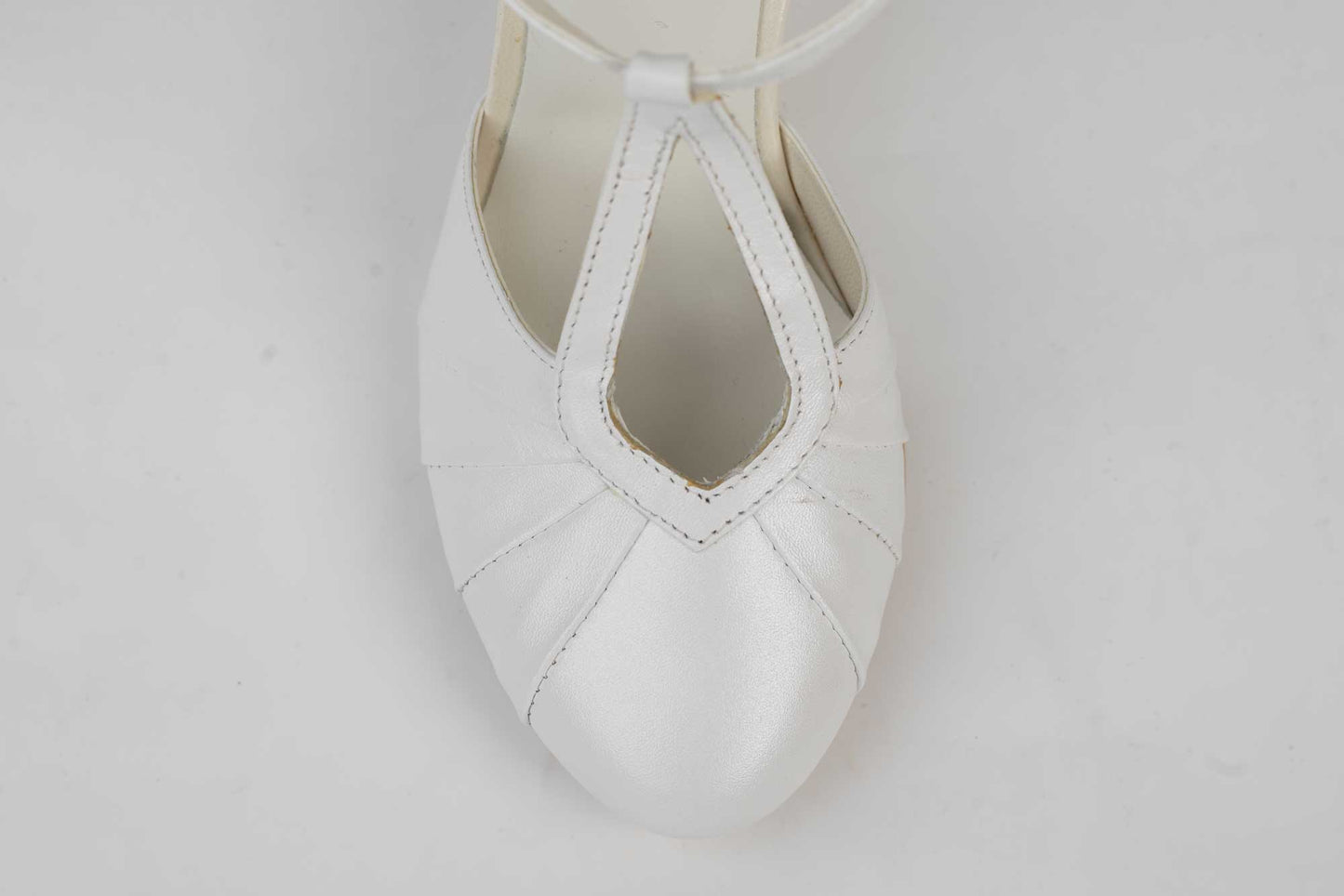 Pantofi mireasa piele naturala LARISA Coco Alb perlat