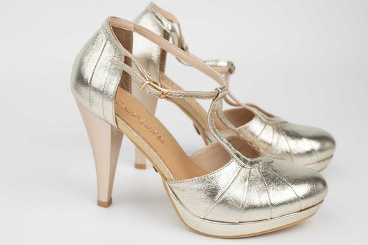 Women's genuine leather shoes LARISA CocoS Gold