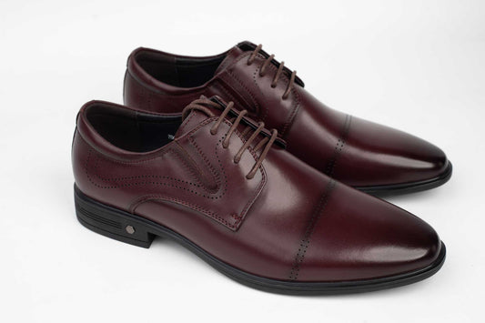 Men's elegant genuine leather shoes ELDEMAS 844 Claret