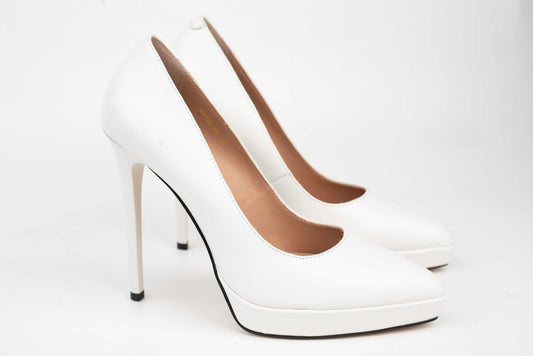 JOSE SIMON R91 White genuine leather stiletto bridal shoes