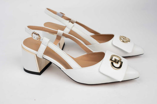 Women's natural leather cut-out shoes JOSE SIMON 36-6 White