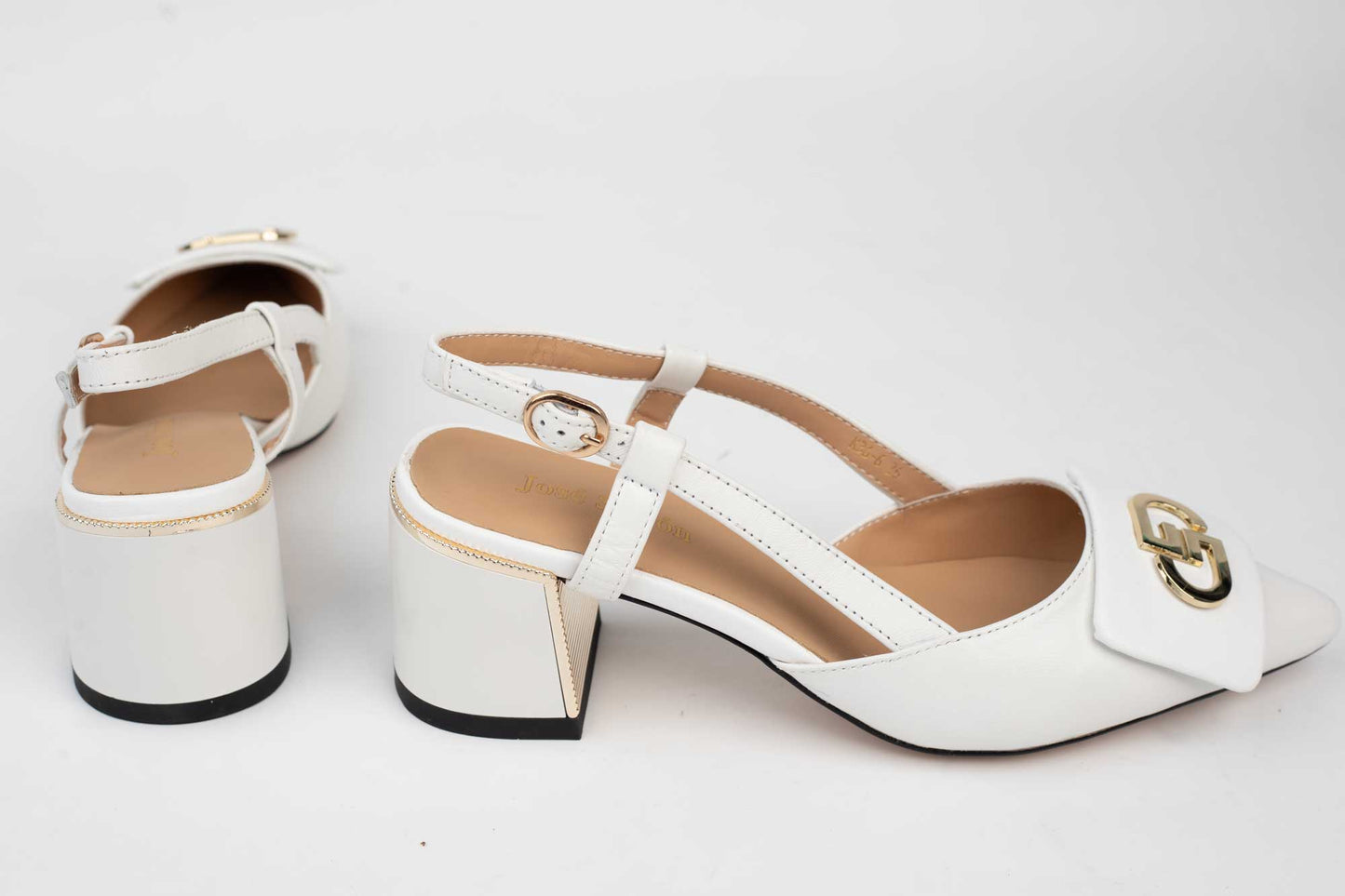 Pantofi dama piele naturala decupati JOSE SIMON 36-6 Alb